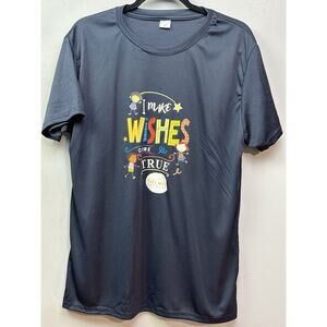Kids Wish Network Tee T Shirt L Large Unisex Blue I MAKE WISHES‎ COME TRUE New